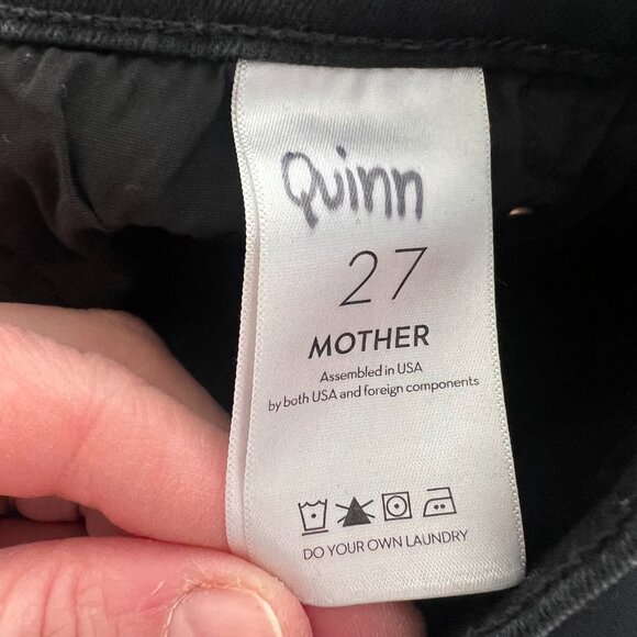 MOTHER The Insider Crop Step Fray Jeans Not Guilty Wash Black Women's Size 27 - Picture 11 of 12